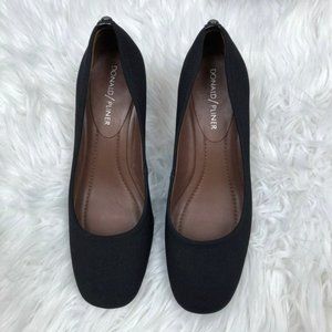 Donald J Pliner Corin Block Heels Crepe Pump 6